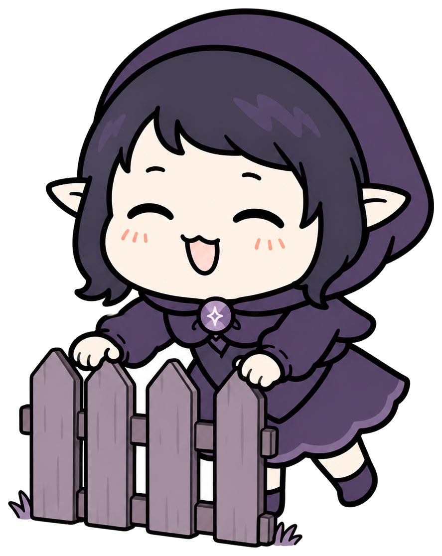柵から顔を出すMendoiちゃん