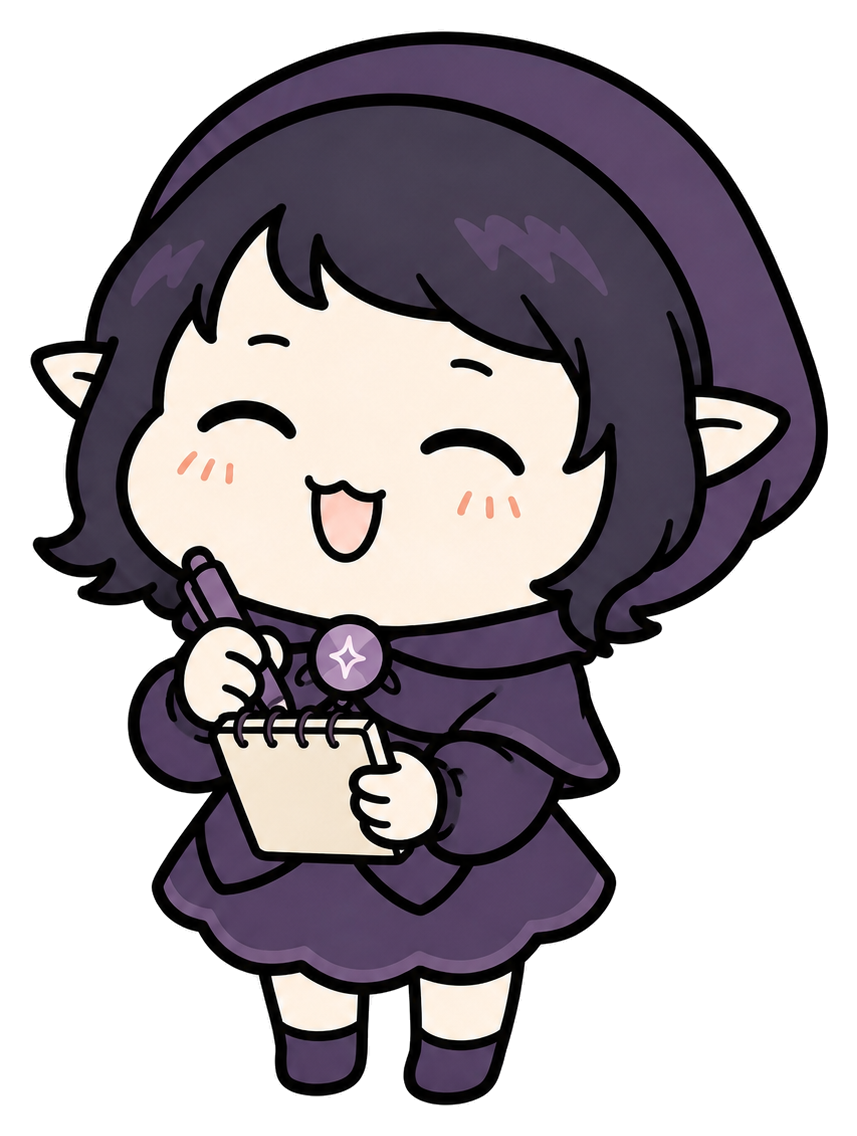 メモを持つめんどいちゃん