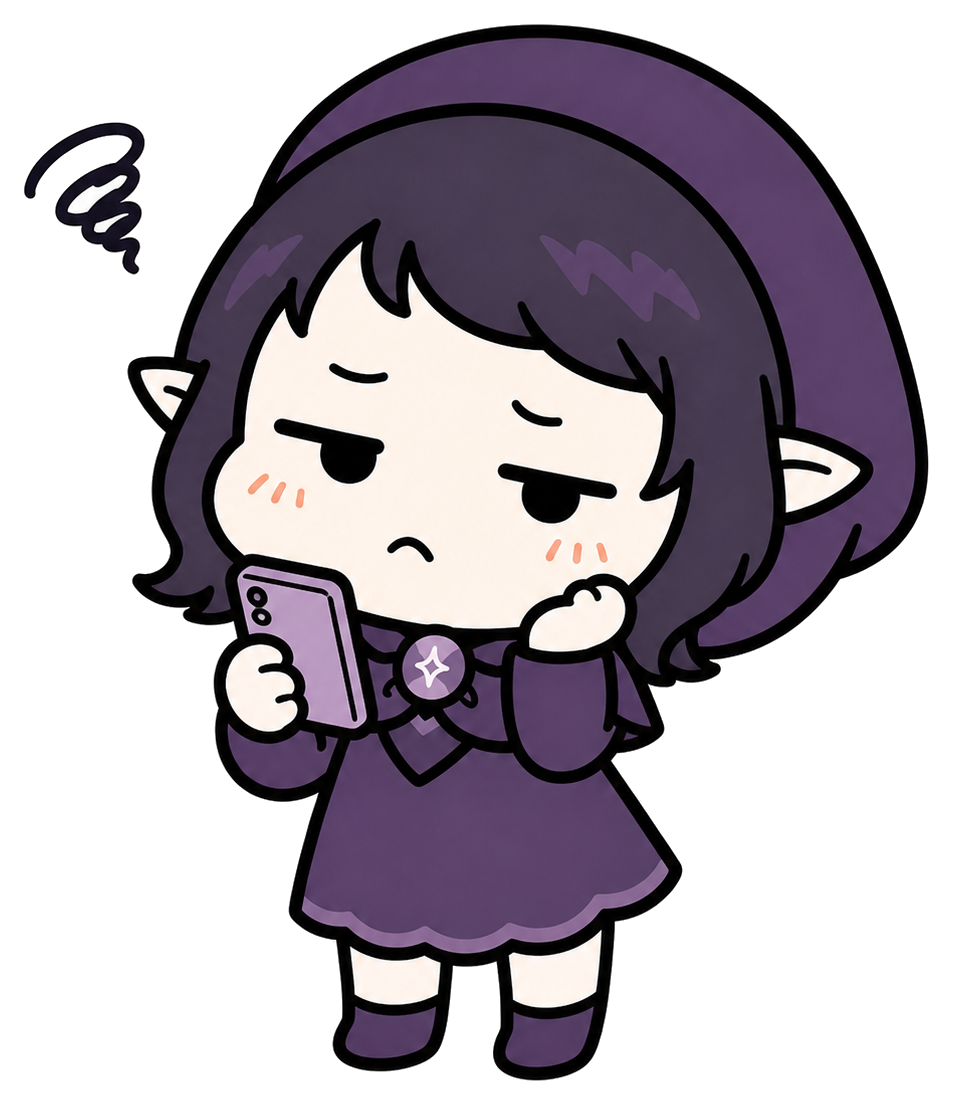 スマホを見るMendoiちゃん